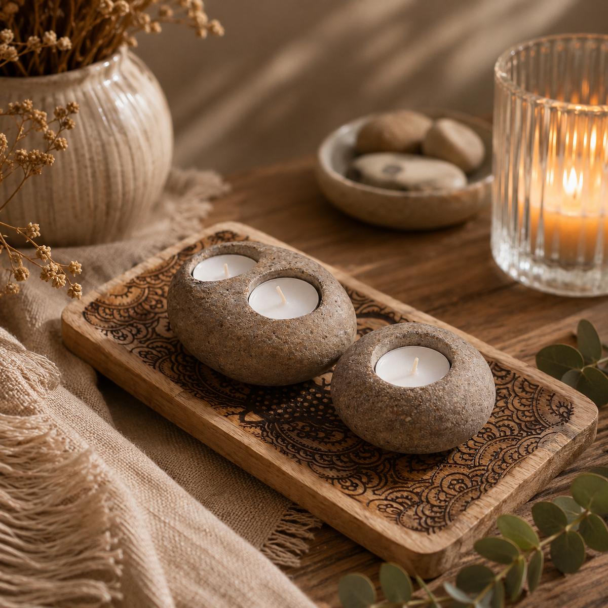Riverstone Candle Holders