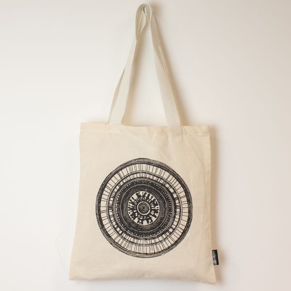 Nomad Sari Icónico Básico Bolso Tote - Mandala Urbana - Natural 4oz