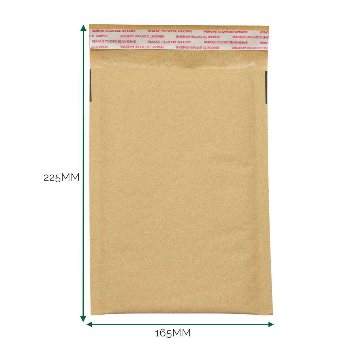 Envelope acolchoado com bolha em papel kraft (165x225+40 mm)