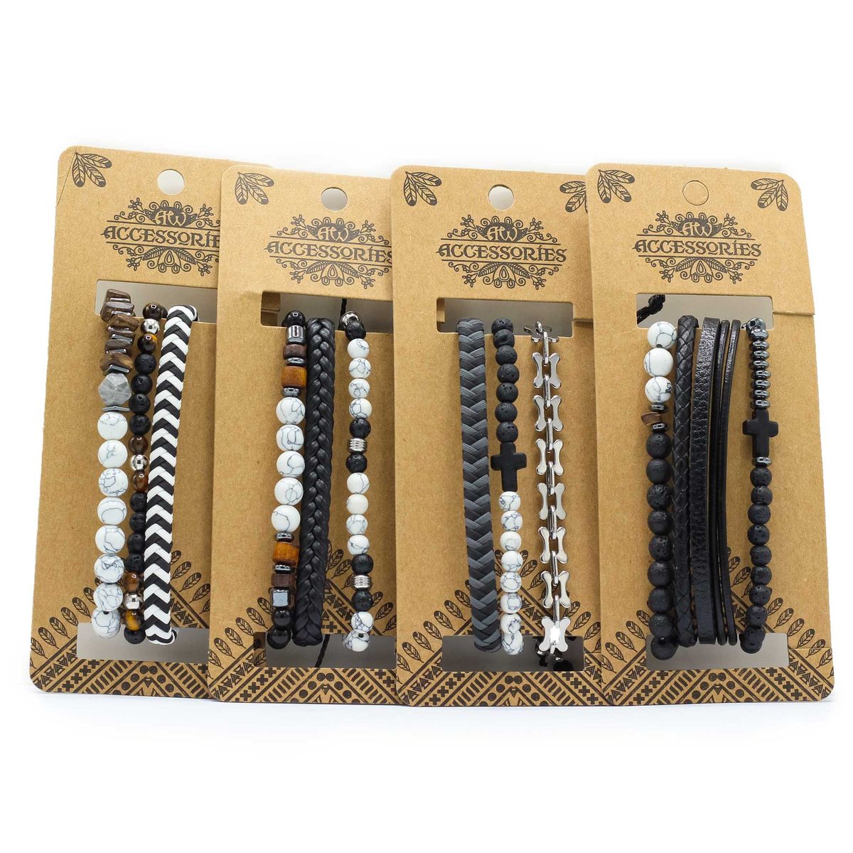 Conjunto de pulseiras para homem - City Pretas