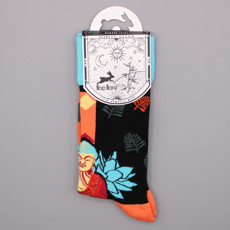 Hop Hare Bamboo Socks (36-41) - Blue Buddha & Lotus 