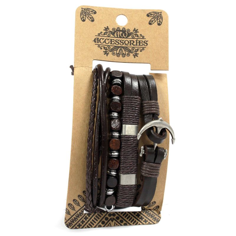 Set de Bracelet pour Homme - Metal & Cuir (assortis)