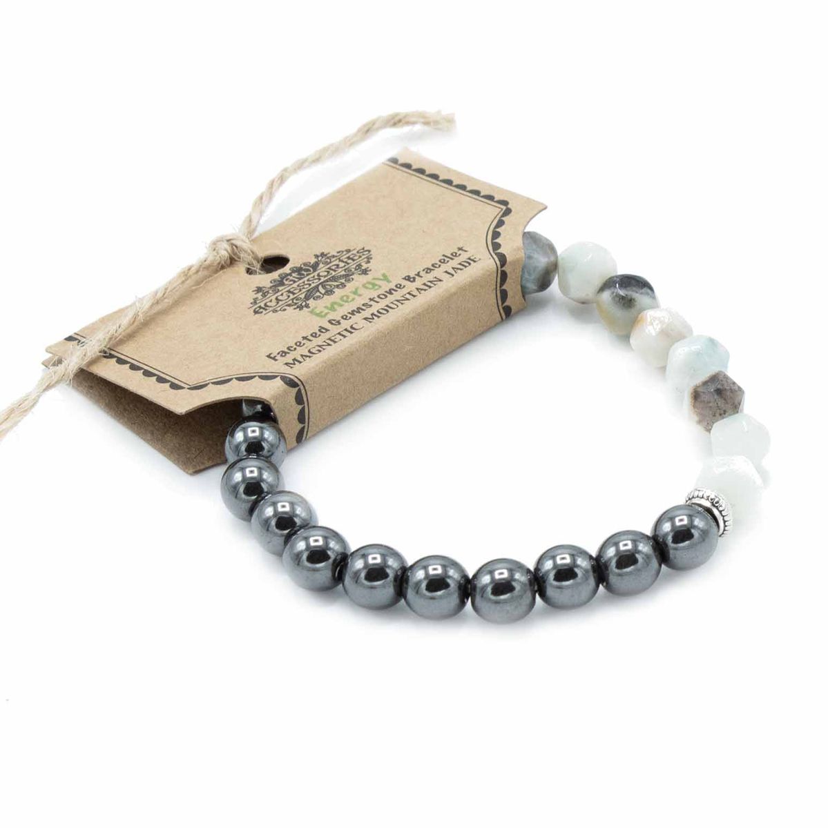 Pulseira de Pedra Preciosa Esculpida - Jade da Montanha Magnético