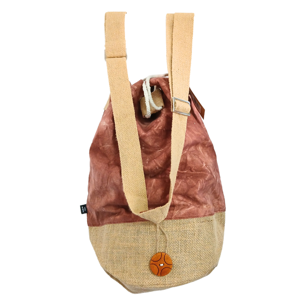 Sac à dos 100 % naturel - Terracotta effet délavé - Hamsa