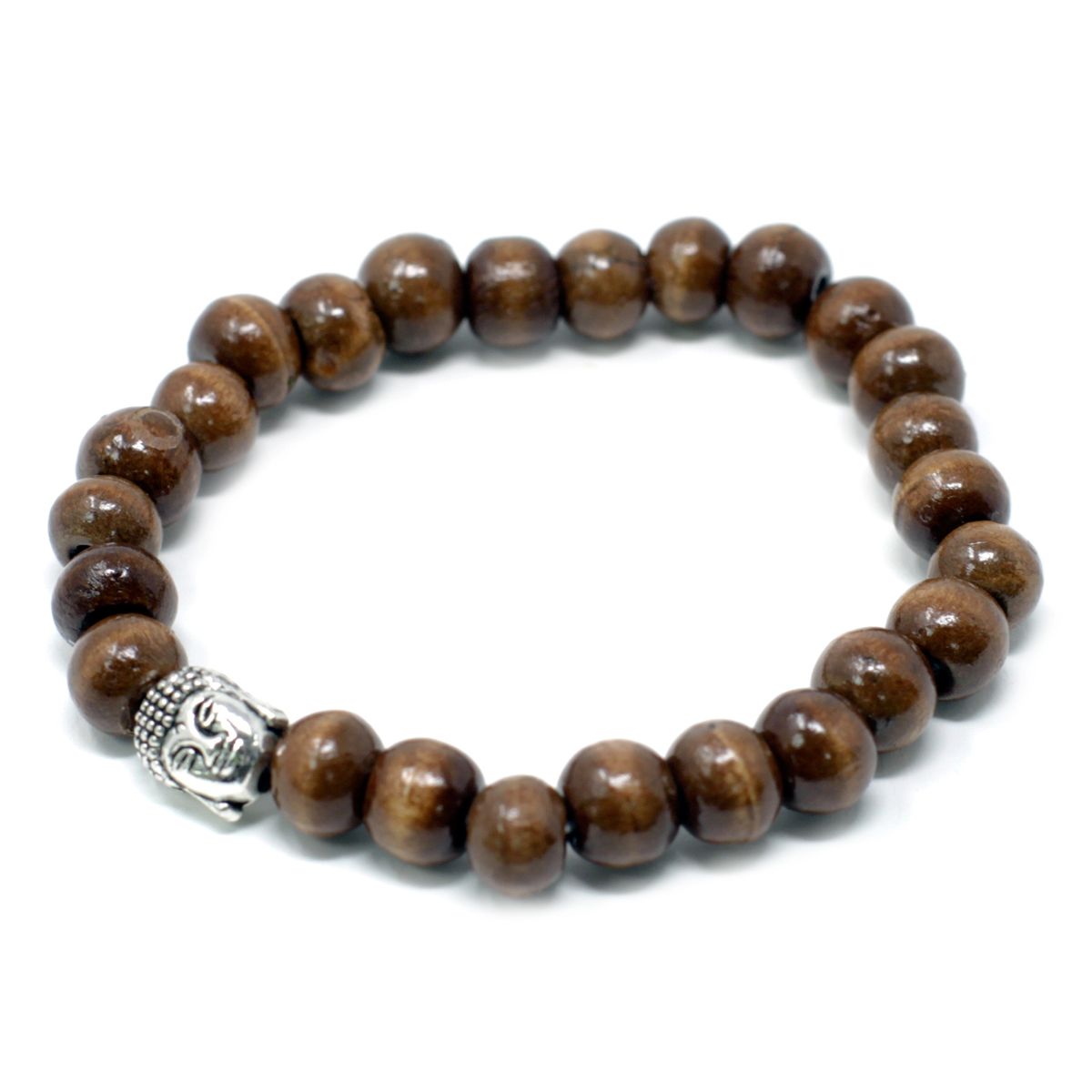 Pulseira Buda e contas castanhas