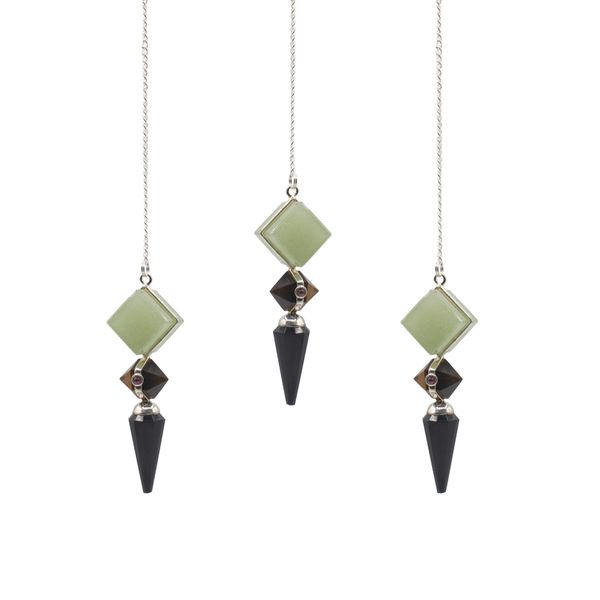 Builder of Realms - Three Piece Pendulum - Black Agate - Green Aventurine - Tiger Eye
