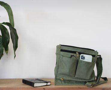 Bolsa Mensajera de Algodón & Lona para Portátil