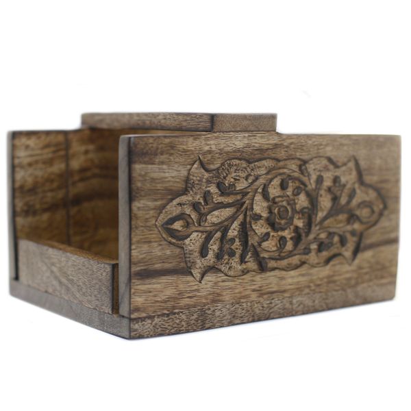 Coupe savon en bois de Manguier gravé