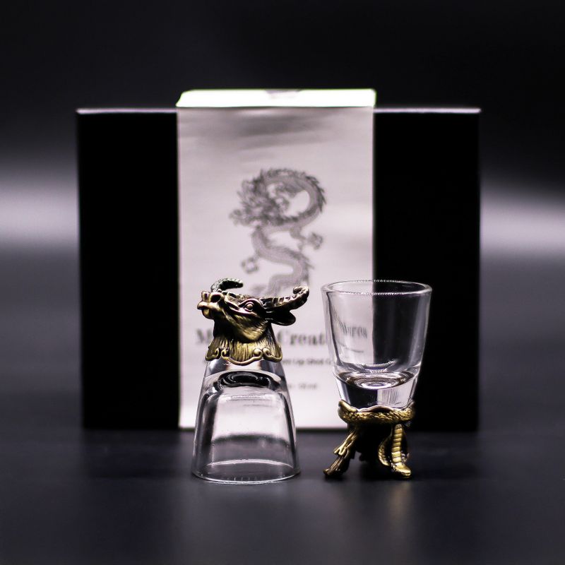 Gift Set of 6 Bottom Up Shot Glasses (50ml) - Mystical Creatures