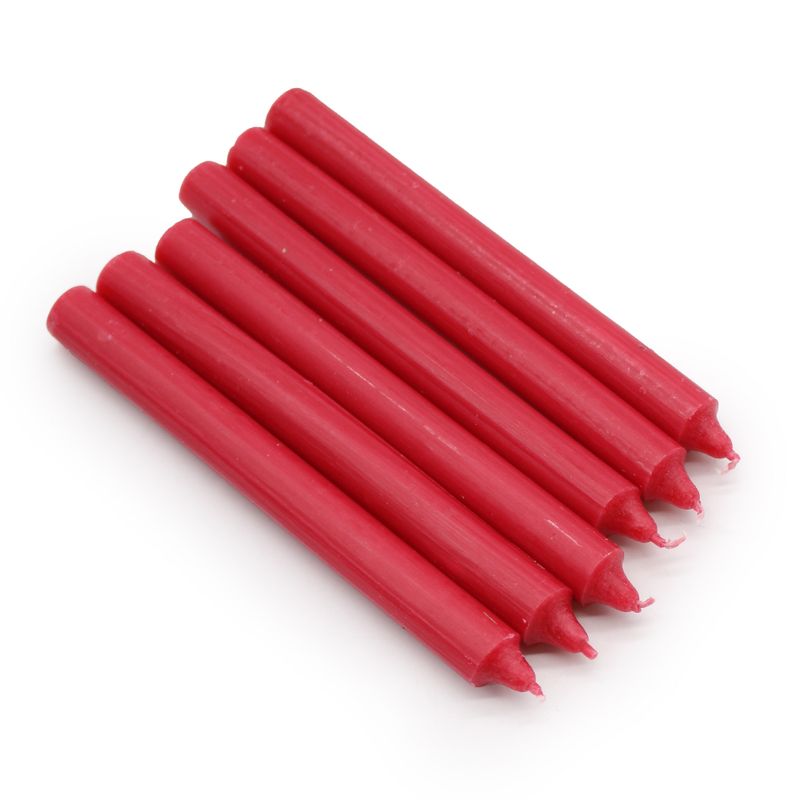 Bulk Solid Colour Dinner Candles - Rustic Red - Pack of 100