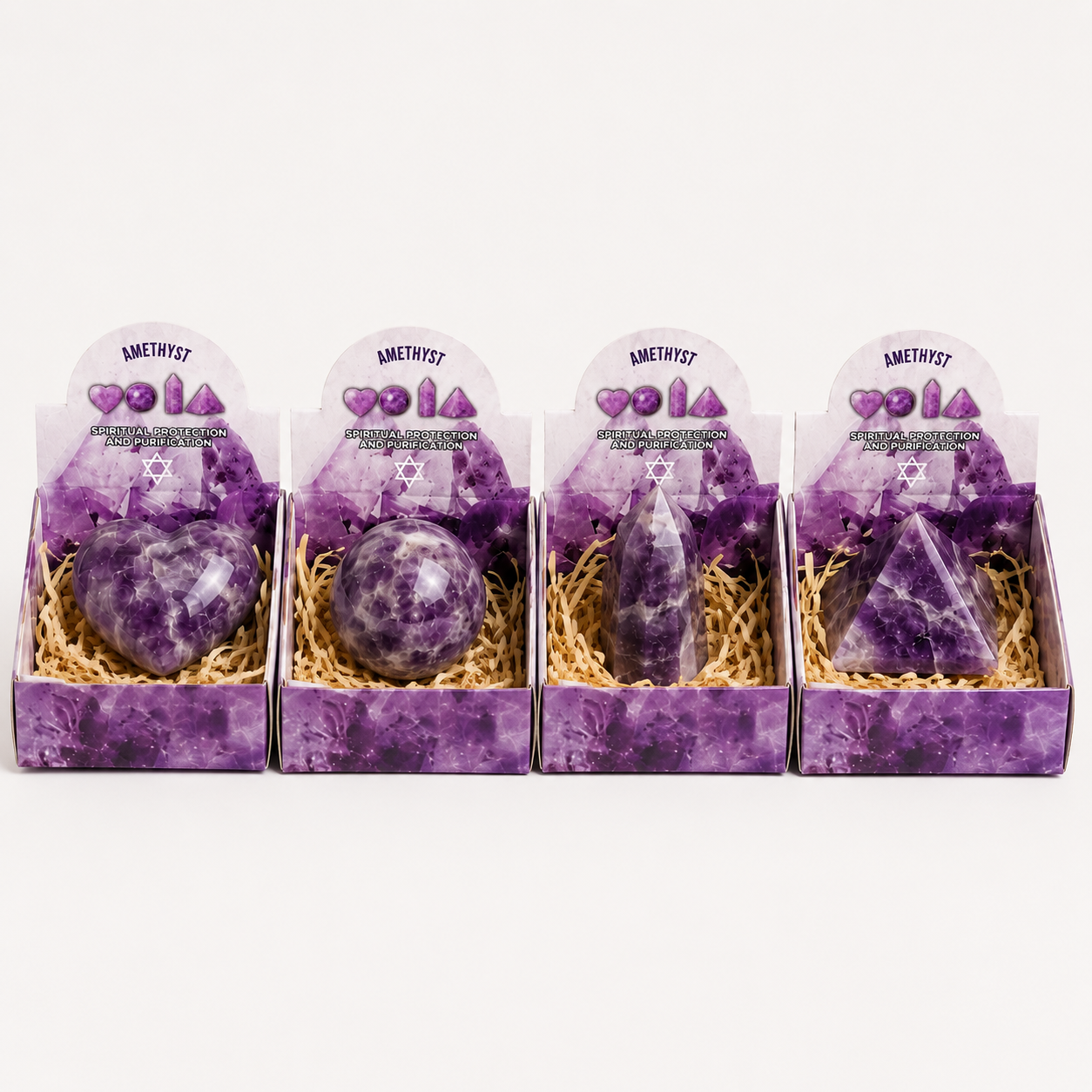 Four Gemstone Shapes - Amethyst