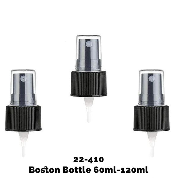 Tappi Spray Plastica Nera 22-410mm per Bottiglie Boston Ambrate (120 ml)