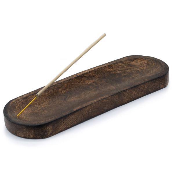 Grand Plateau pour Encens 30x10 cm - Bois de Manguier Classique