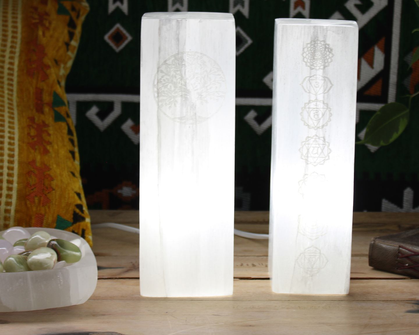Selenite Block Lamps