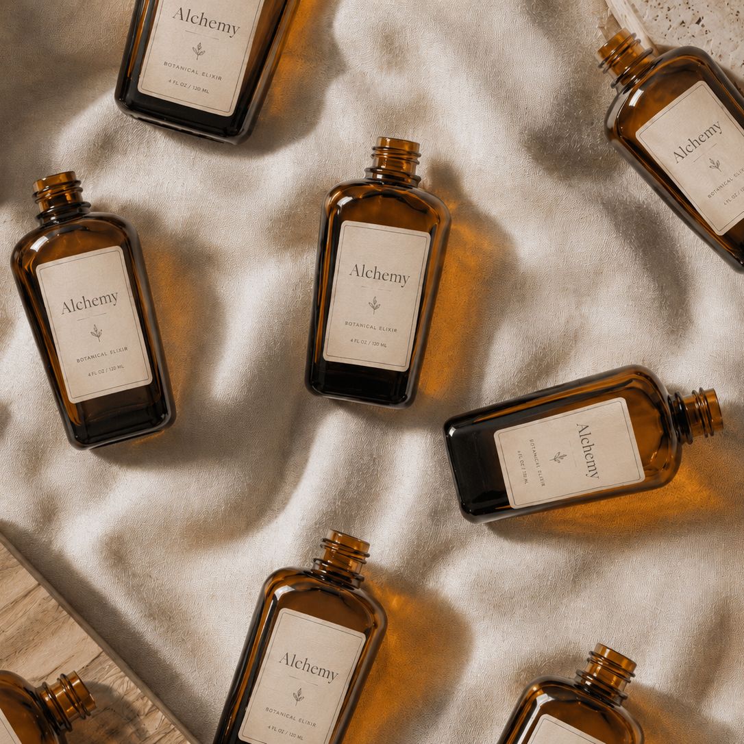 Скляні аптекарські флакони янтарного кольору