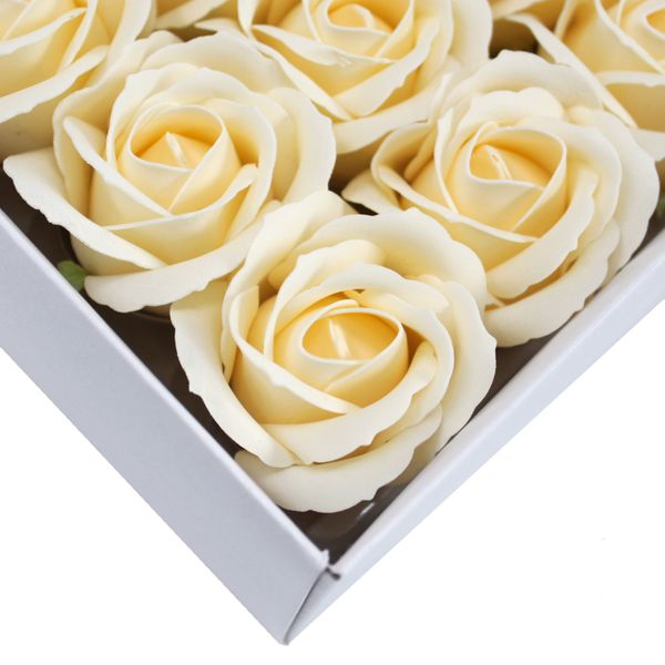 Roses de Savon  pour Bouquet- Medium/Ivoire