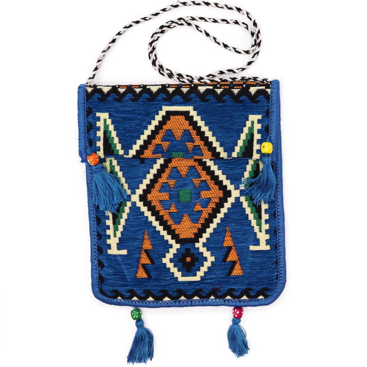 Mala a tiracolo de festival Kilim azul-celeste