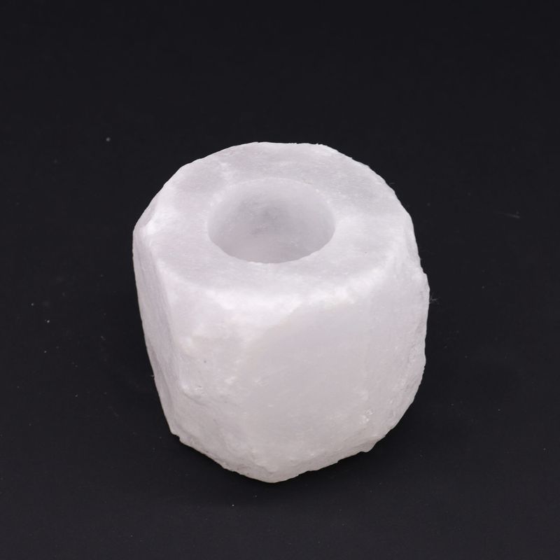 Porte-bougie en Sel de l'Himalaya - Cristal de Roche 600-800g