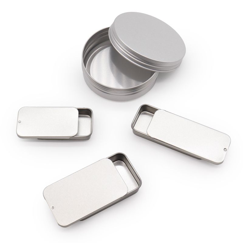 Mini Distributeur en Étain avec Couvercle Coulissant - 10 g (6 x 3,3 x 1 cm)
