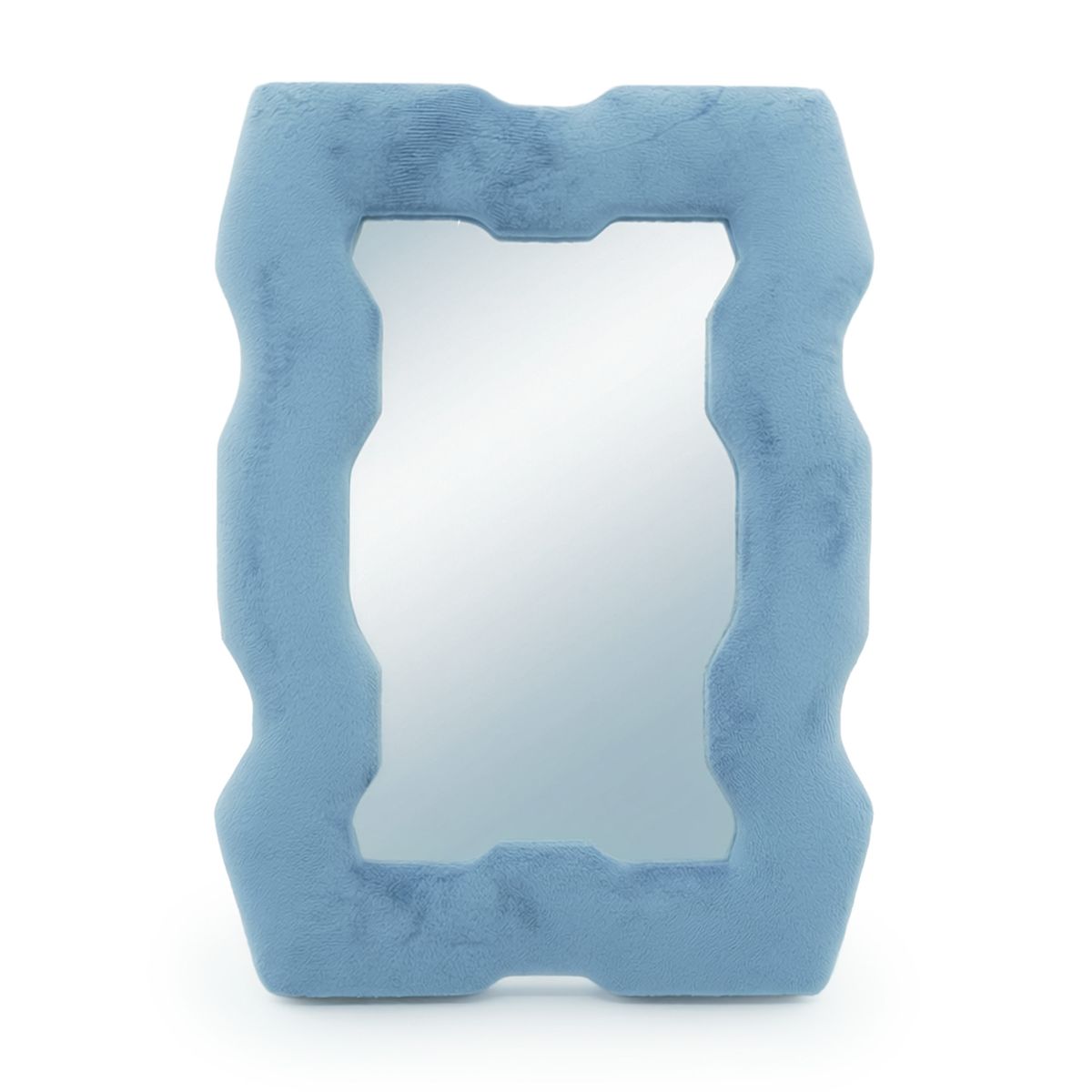 Espelho suave e ondulado – Moldura grossa – Azul real (30,5 x 22,5 x 2,3 cm)