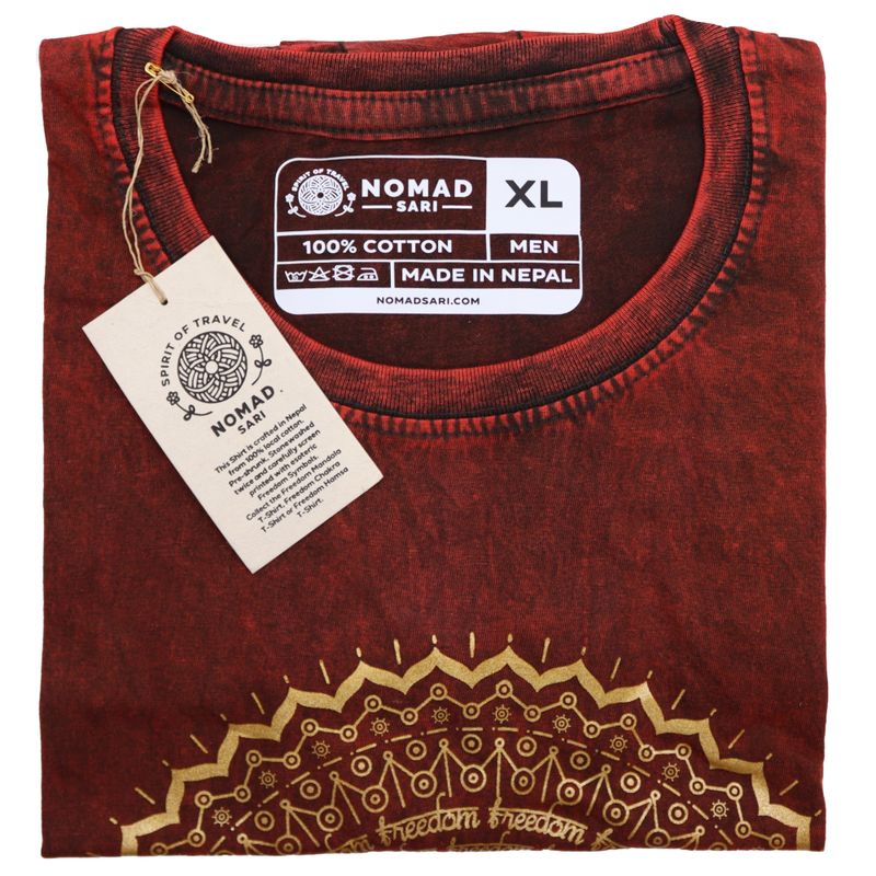 T-shirt Délavé - Hamsa - Bourgogne (XLarge)