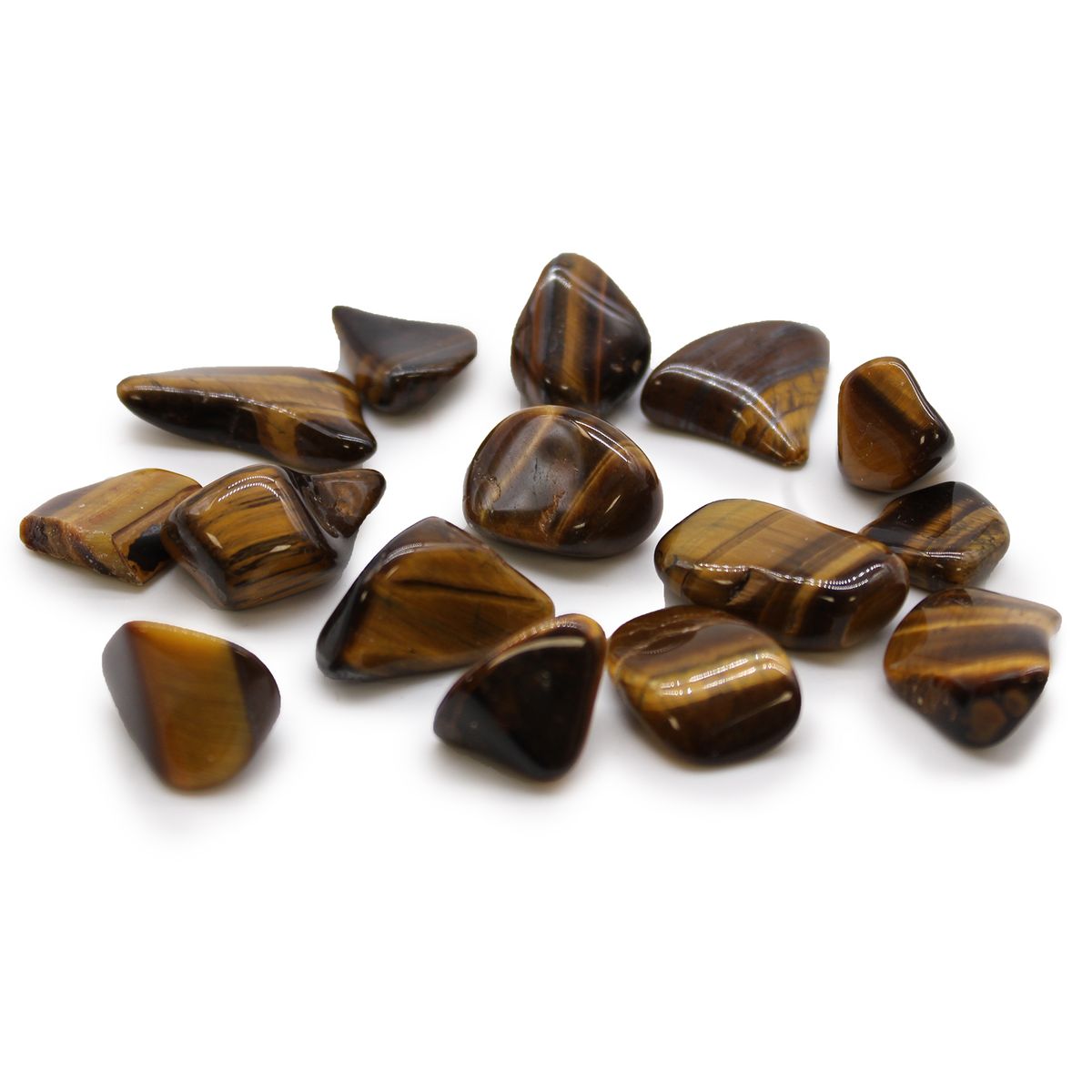 Pedra Tumble - Olho de tigre dourado M