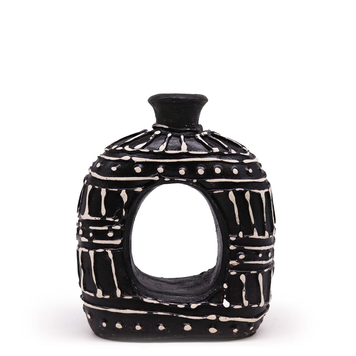 Vaso oval em forma de donut - Chocolate 18 cm