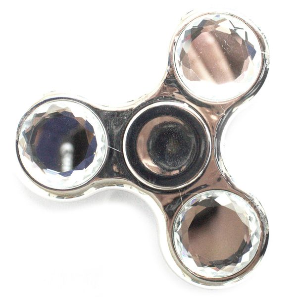 Giratório Anti-Stress de Metal – Prateado com Cristal