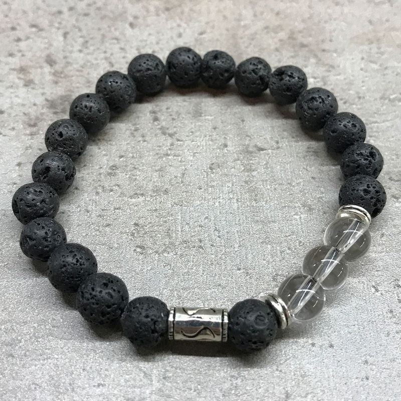 Lava Stone Bracelet - Tribal Rock Quartz