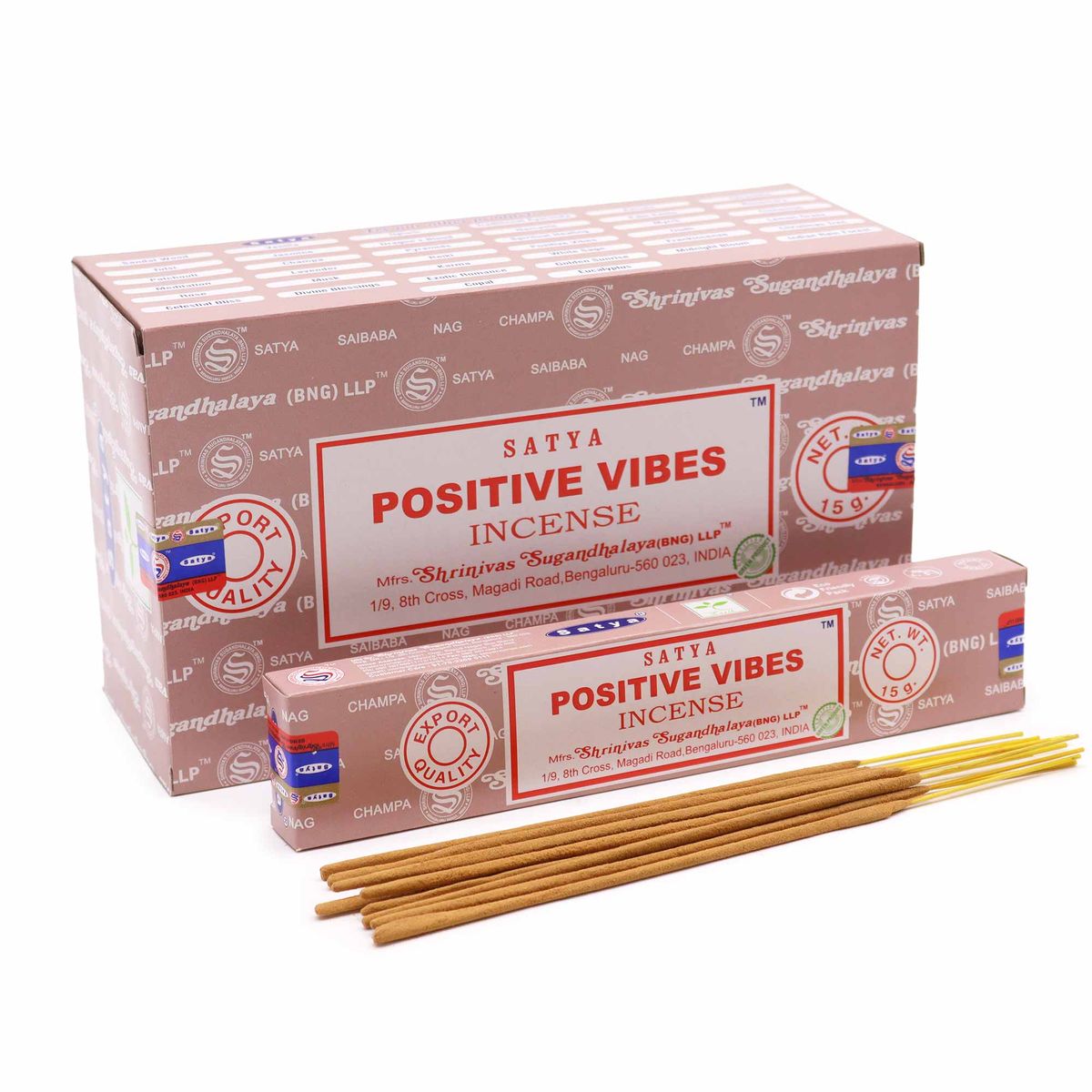 Bastões de incenso Satya 15 g - Vibrações positivas