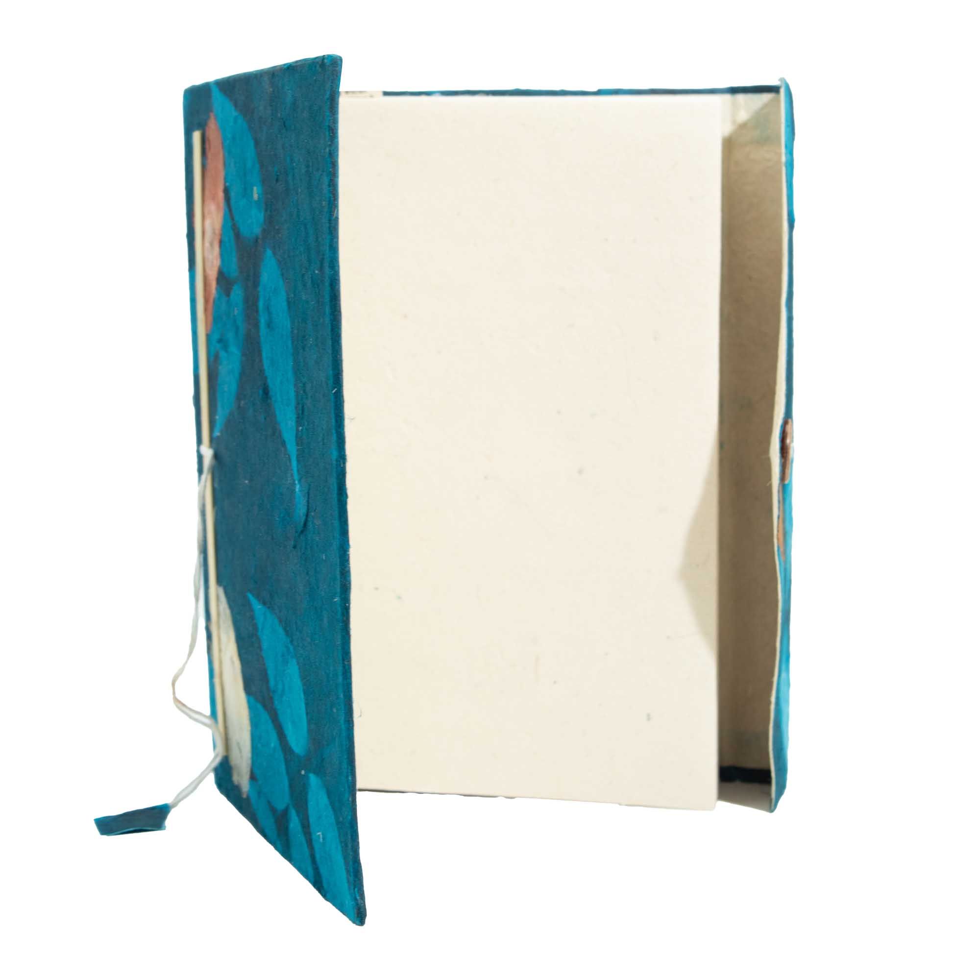 Caderno Grande Lokta Floral Arrojado - Azul Meia-Noite