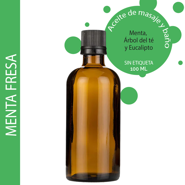 Aceite de Masaje - Menta Fresca 100ml - Sin etiquetar