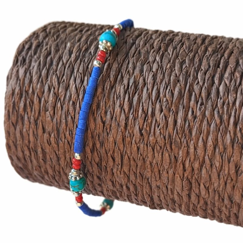 Nepalese Extra Fine Gem Bracelet- Blue Onyx