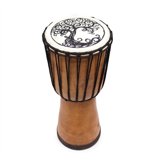 Tambor de Djembe de Topo Largo Feito à Mão - 40cm