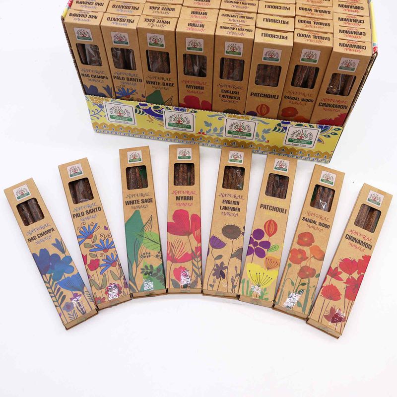 Encens Botanique Naturel Masala Présentoir Starter (8 Parfums X 6 )