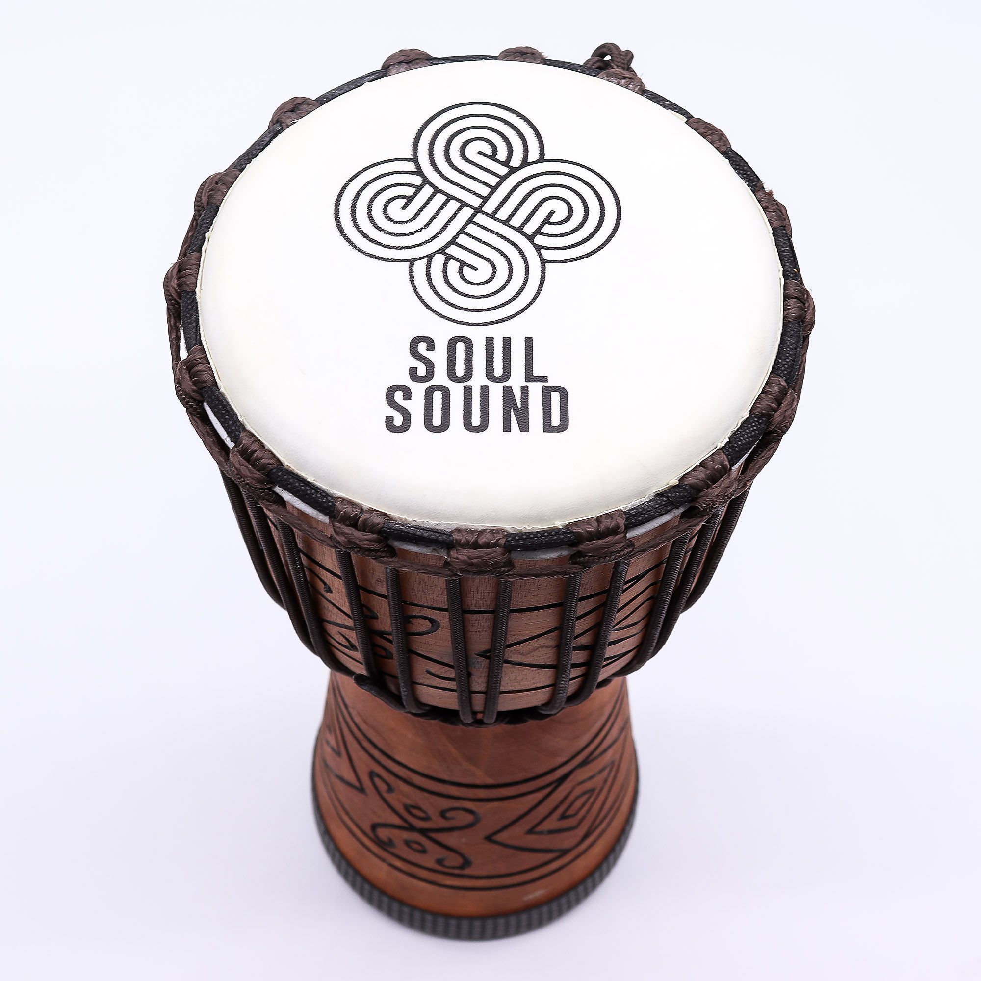 Medium Pro Djembe Drum 40cm - 18cm Playing Surface - Natural Hide Head - Rope Tuned