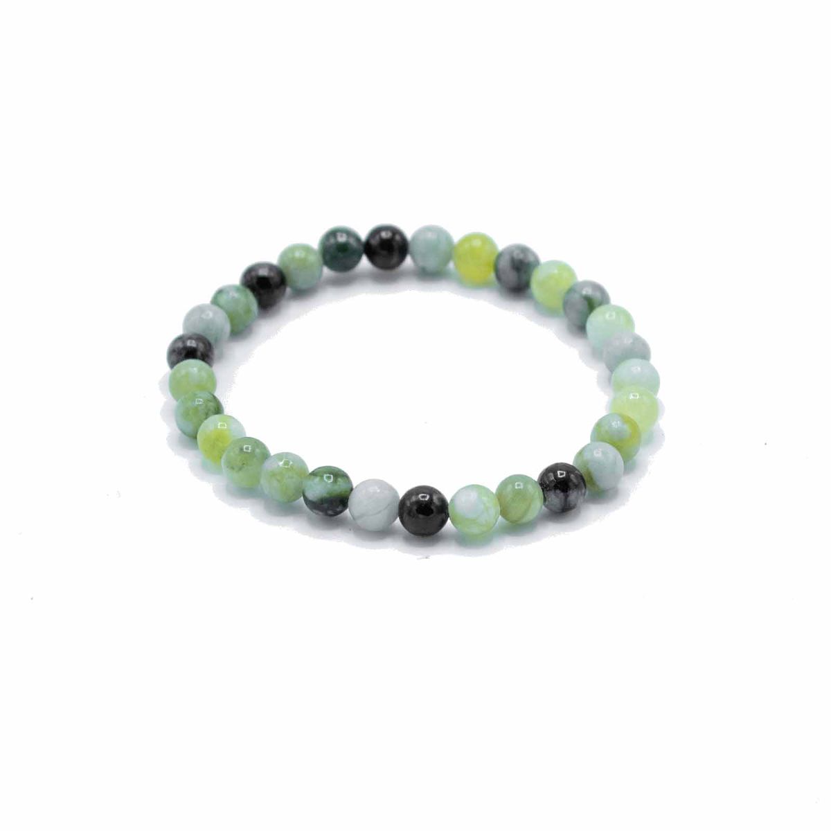 Pulseira de manifestação com pedras preciosas - Jade verde-oliva - Cura