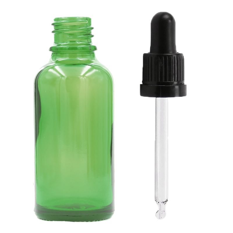 100ml Zelená Skleněná Lahvička - Bez Uzávěru