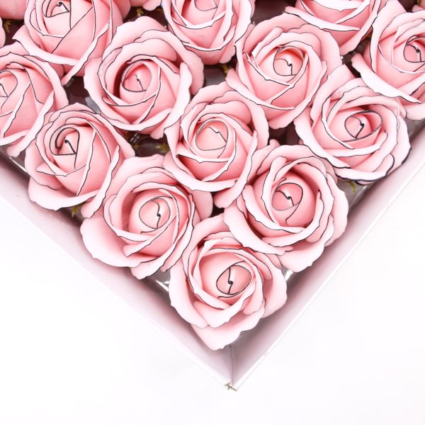 Fleur de Savon pour Bouquet - Rose Moyenne - Rose avec Bordure Noire
