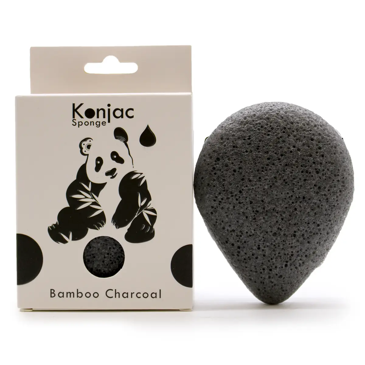 Teardrop Konjac Sponge - Bamboo Charcoal - Anti-bacterial — Body · GlowDuty apothecary