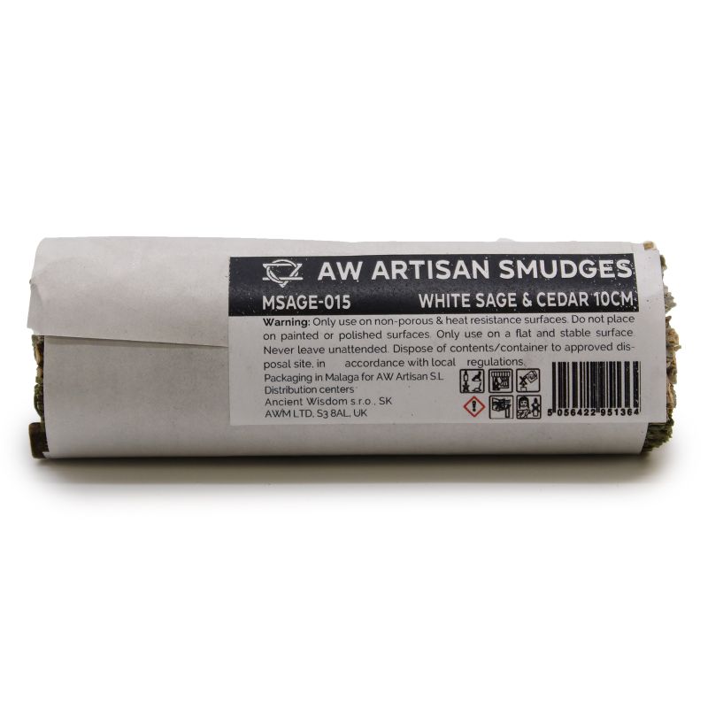 Batonnets de Sauge avec Emballage Kraft - Sauge Blanche & Cèdre 10cm