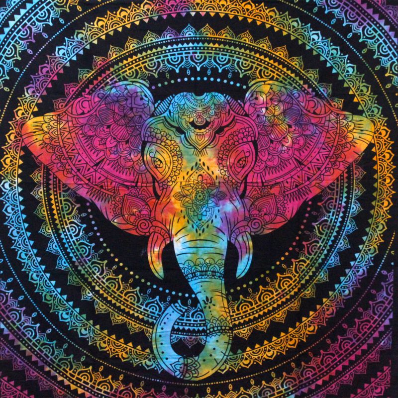 Bawełniana Narzuta / Ozdoba Ścienna - 230cm x 200cm - Słoń