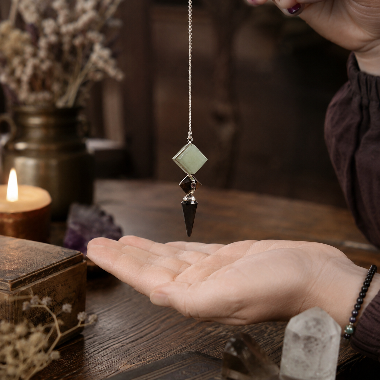 Builder of Realms - Three Piece Pendulum - Black Agate - Green Aventurine - Tiger Eye