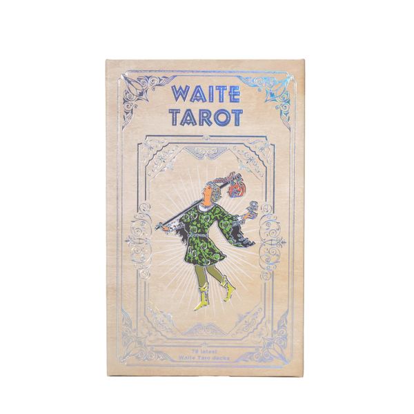 Ensemble de cartes de Tarot Waite en feuilles argentées – avec livret