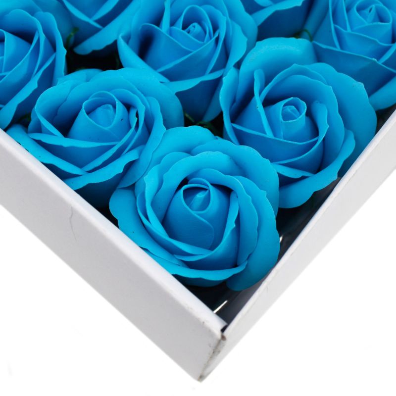 Roses de Savon  pour Bouquet- Medium/Bleu Ciel