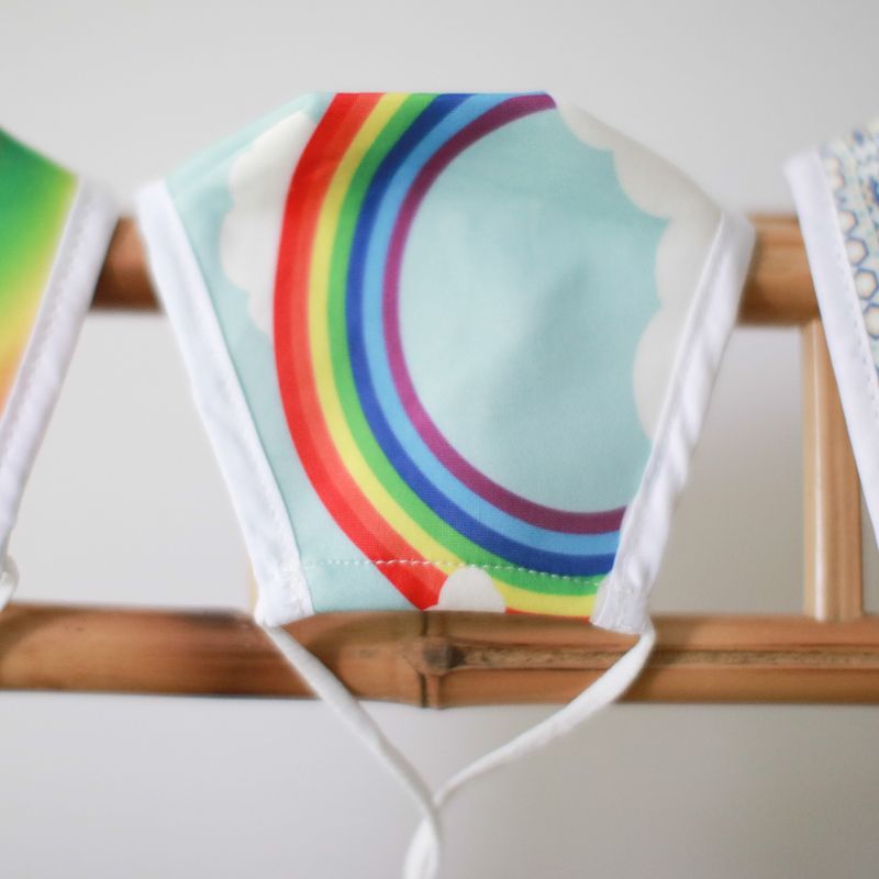 Masques Personnalisés en Tissu Enfant - Arc-En-Ciel