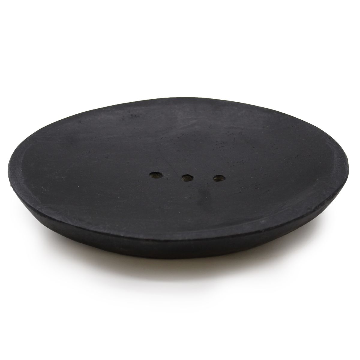 Saboneteira oval em mármore preto