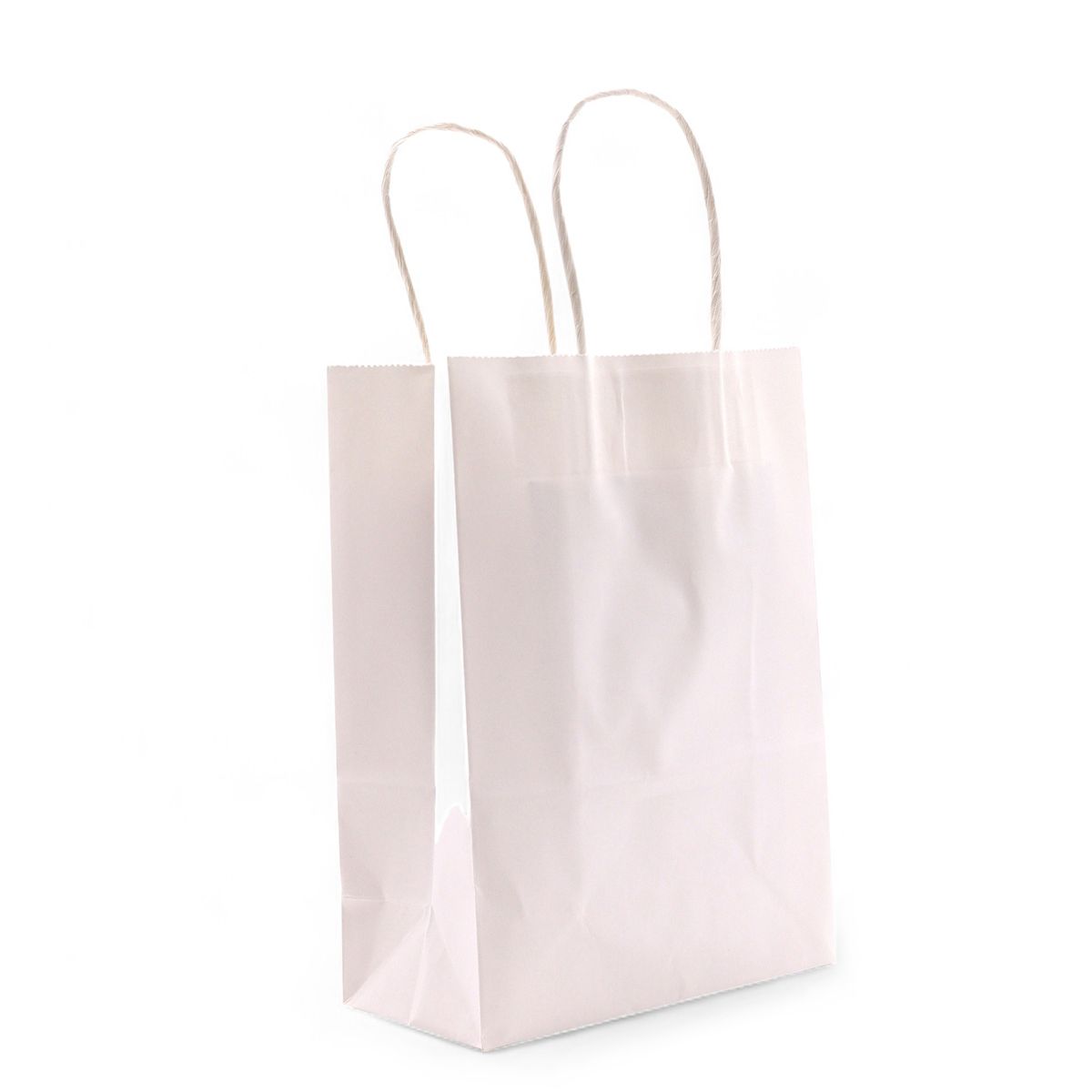 Saco de papel com alça (16x22x8 cm) - Branco (130 g)