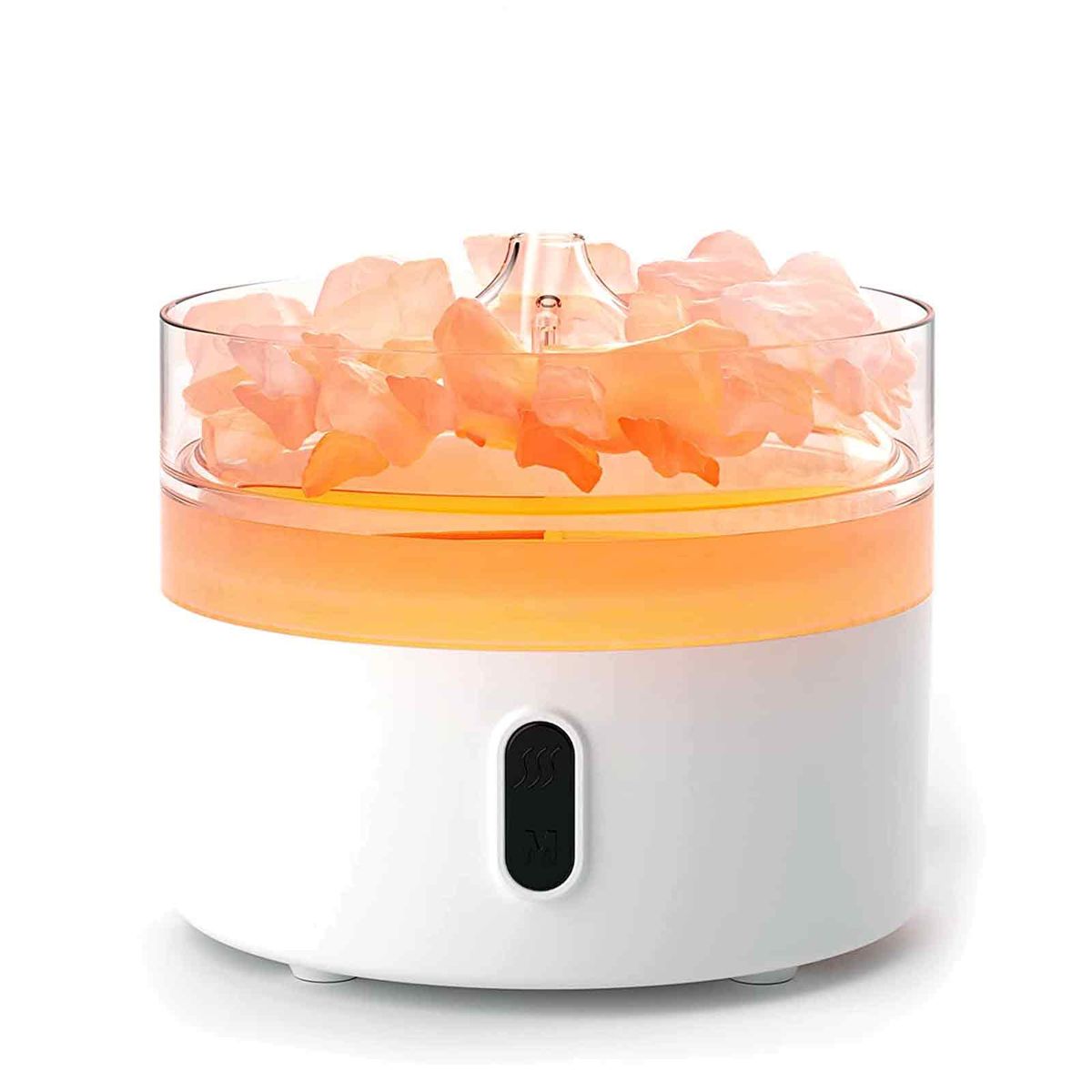 Difusor de aroma de sal do Himalaia - Luz noturna - USB-C - Efeito chama (sal incluído)