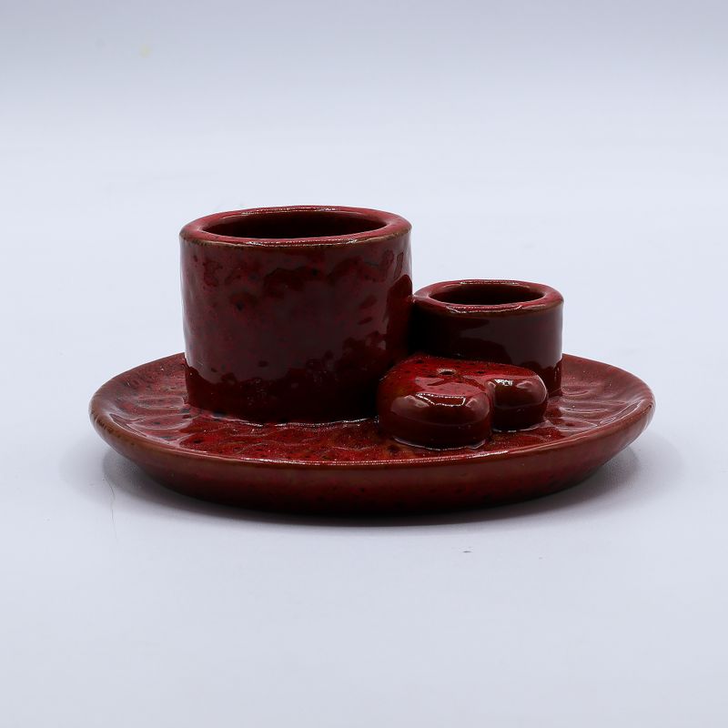 Palo Santo Stick & Smudge Holder - Red with Heart Gloss